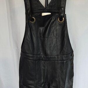Anthropologie Leather Overalls